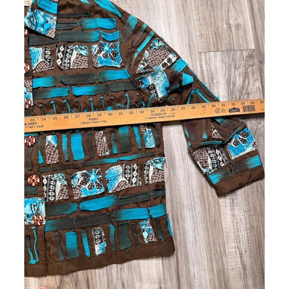 Vtg Artsy1X Cotton Patchwork Button Up Jacket Festival Grunge Fairy  Y2K India - Picture 4 of 11